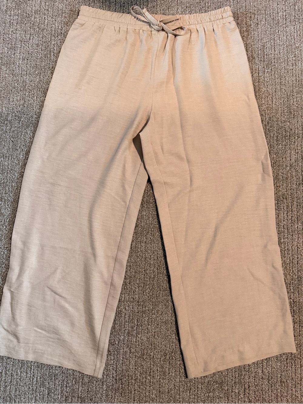 Relaxed Drawstring Pants - Beige